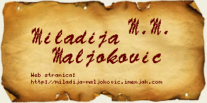 Miladija Maljoković vizit kartica